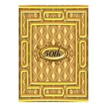 Invitation de fête d'anniversaire d'or et de vue d
