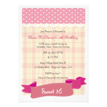 Invitation de fête d'anniversaire du bonbon 16