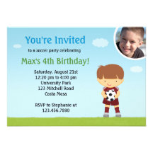 Invitation de fête d'anniversaire du football