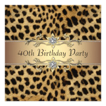 Invitation de fête d'anniversaire du léopard de la