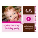 INVITATION DE FÊTE D'ANNIVERSAIRE : : grâce - fill Carte Postale