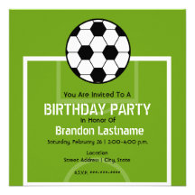 Invitation de fête d'anniversaire - terrain de foo