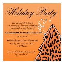 Invitation de fête de Noël d'arbre de Noël de léop