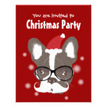 Invitation de fête de Noël de bouledogue français 