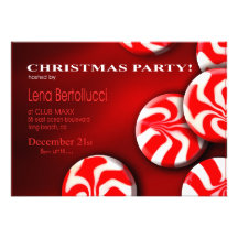 Invitation de fête de Noël de sucrerie de menthe p