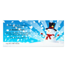 Invitation de fête de vacances de bonhomme de neig