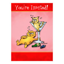 Invitation de fête de vacances de chatons de cockt