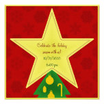 Invitation de fête de vacances d'étoile d'arbre de
