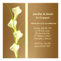 Invitation de fiançailles de Lillies de calla