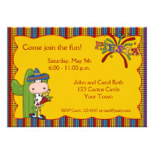 Invitation de fiesta de cactus de vache