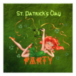 Invitation de fille de partie de shamrock - person