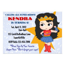 Invitation de fille de super héros
