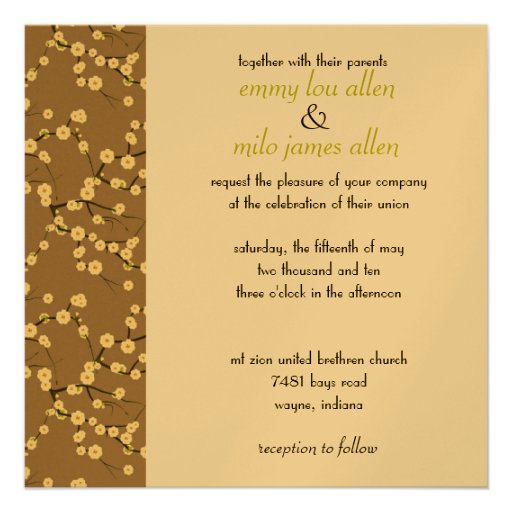 invitation de fleurs de cerisier