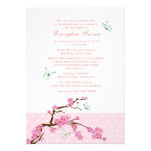 Invitation de fleurs de cerisier et de papillons
