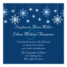 Invitation de flocons de neige de mariage d'hiver