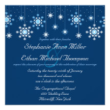 Invitation de flocons de neige de mariage d'hiver