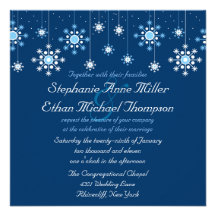 Invitation de flocons de neige de mariage d'hiver