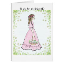 invitation de flowergirl cartes de vœux