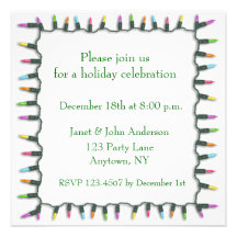 Invitation de frontière de lumières de Noël