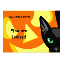 Invitation de Halloween de citrouille de chat