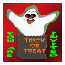 Invitation de Halloween de fantôme de des bonbons 
