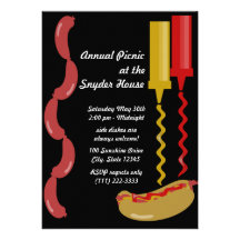 Invitation de hot-dog et de condiments