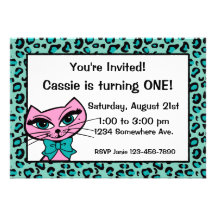 Invitation de Kitty d'empreinte de léopard