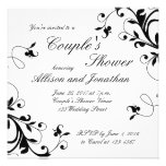 Invitation de la douche du couple blanc noir de re