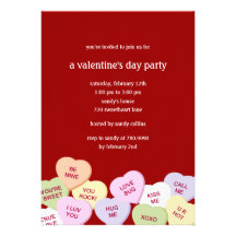 Invitation de la partie de Valentine de coeurs de 