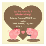 Invitation de la partie de Valentine de porc