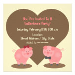 Invitation de la partie de Valentine de porc