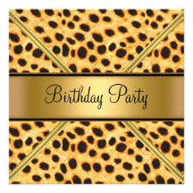 Invitation de léopard de fête d'anniversaire de la