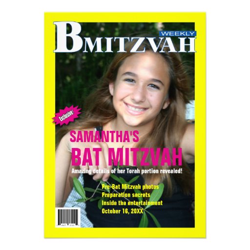 Invitation de magazine de B Mitzvah