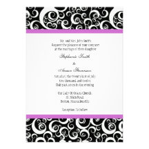 Invitation de mariage damassé avec le pourpre