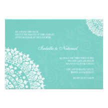 Invitation de mariage damassé d'Aqua