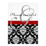 Invitation de mariage damassé de monogramme 5 x 7 