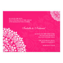 Invitation de mariage damassé de roses indien