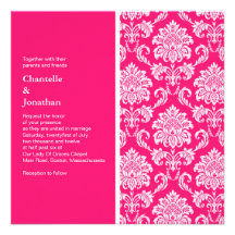 Invitation de mariage damassé de roses indien