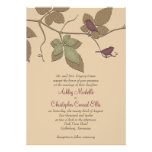 Invitation de mariage de automne d'oiseaux et de f