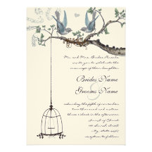 Invitation de mariage de cage à oiseaux d'insépara