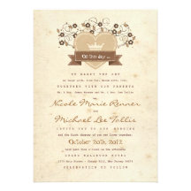 Invitation de mariage de crête de livre de contes