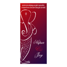 Invitation de mariage de Ganesha : : Rouge de ceri