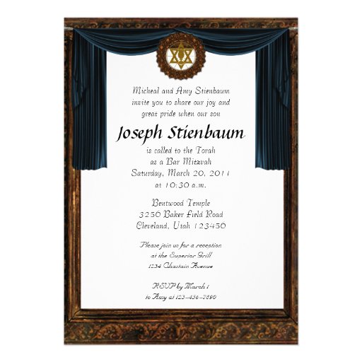 Invitation de Mitzvah de barre