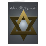 Invitation de Mitzvah de barre d'argent et d'or Cartes De Vœux