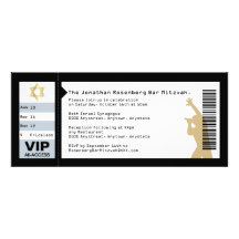 Invitation de Mitzvah de barre de billet de concer