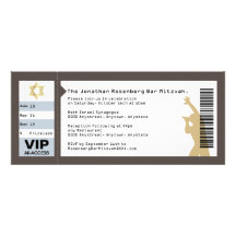 Invitation de Mitzvah de barre de billet de concer