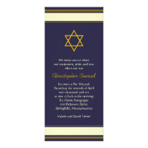 Invitation de Mitzvah de barre de marine et d'or