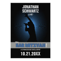 Invitation de Mitzvah de barre de vedette du rock,