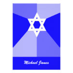 Invitation de Mitzvah de barre - invitation bleu d
