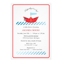 Invitation de papier de baby shower de bateau